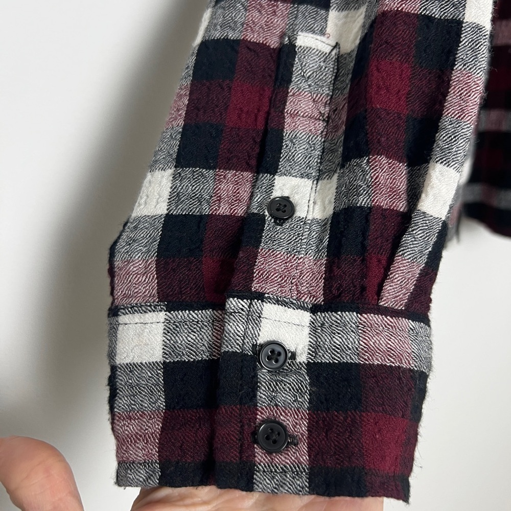 Pistola Red Buffalo Check Popover Roll Tab Sleeve Button Back Flannel Shirt XL - Picture 8 of 11